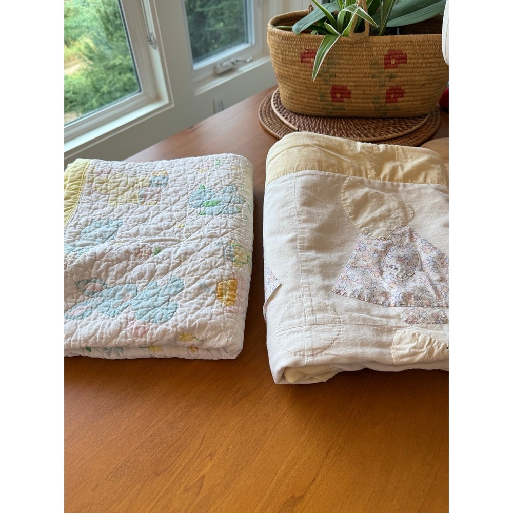 2 old baby quilts Crib sized